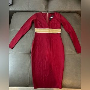 Woman red beautiful elegant dress